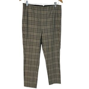 Rag & Bone Woman Simone Cropped Checked Woven Skinny Pants Gray Size 14 flaw